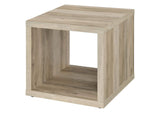 710517 Frisco Square Engineered Wood Side End Table Distressed Pine