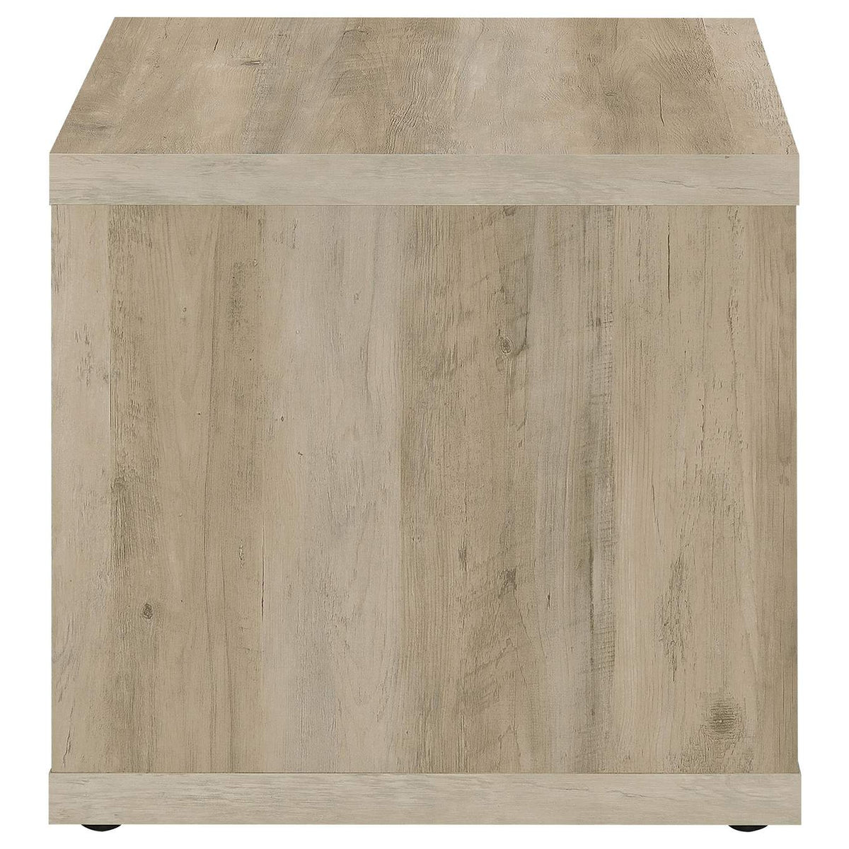 710517 Frisco Square Engineered Wood Side End Table Distressed Pine