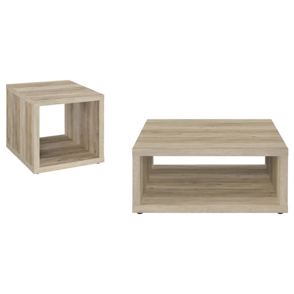 710518-S2 Frisco 2-piece Coffee and End Table Set Distressed Pine