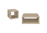 710518-S2 Frisco 2-piece Coffee and End Table Set Distressed Pine