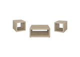 710518-S3 Frisco 3-piece Coffee and End Table Set Distressed Pine