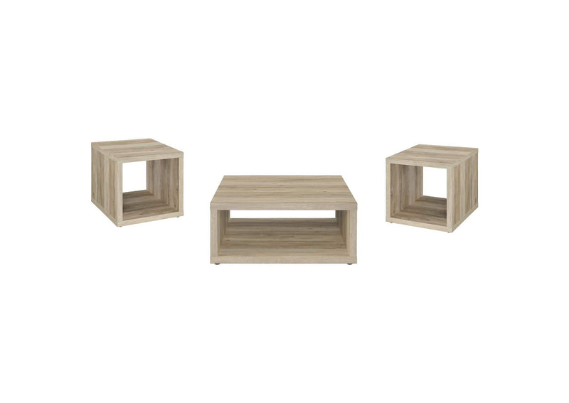 710518-S3 Frisco 3-piece Coffee and End Table Set Distressed Pine