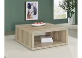710518 Frisco Square Engineered Wood Coffee Table Distressed Pine