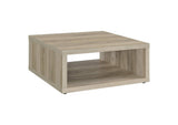 710518 Frisco Square Engineered Wood Coffee Table Distressed Pine