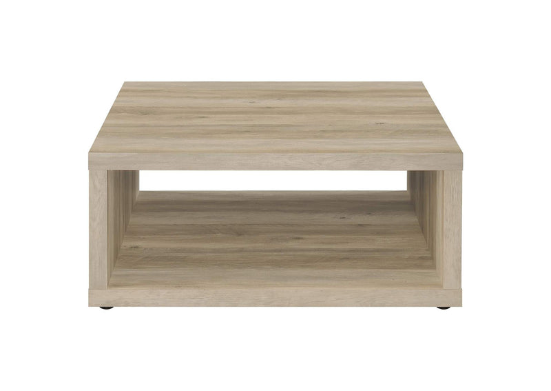 710518 Frisco Square Engineered Wood Coffee Table Distressed Pine