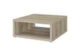 710518 Frisco Square Engineered Wood Coffee Table Distressed Pine