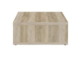 710518 Frisco Square Engineered Wood Coffee Table Distressed Pine