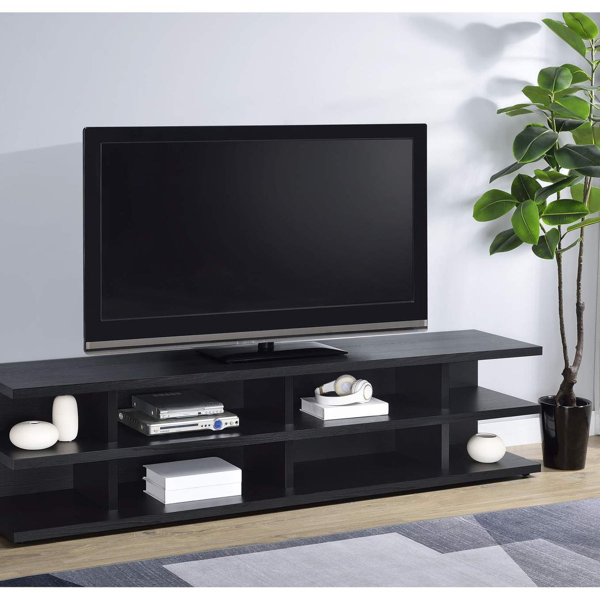 710533 Cartmill 78-inch 2-tier TV Stand Media Console Black