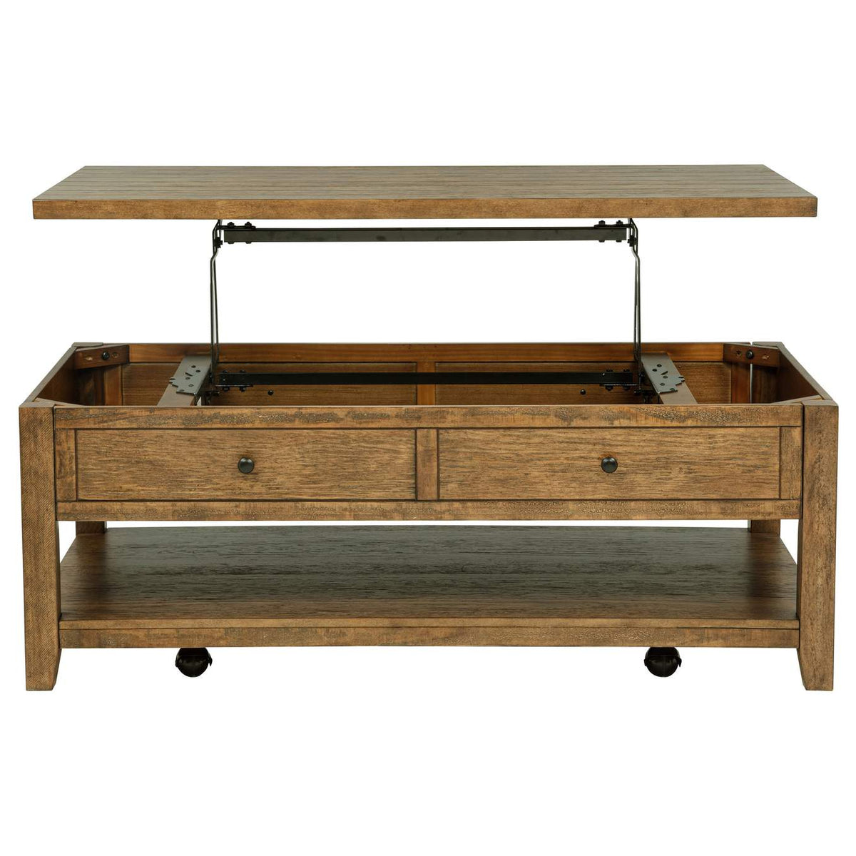 710545 Payne 48-inch Mobile Lift Top Coffee Table Distressed Brown