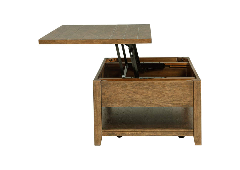 710545 Payne 48-inch Mobile Lift Top Coffee Table Distressed Brown