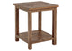 710546 Payne Wood End Table with Shelf Distressed Brown