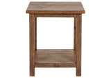710546 Payne Wood End Table with Shelf Distressed Brown