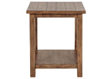 710546 Payne Wood End Table with Shelf Distressed Brown
