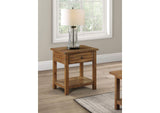 710547 Payne 1-drawer Wood End Table with Shelf Distressed Brown