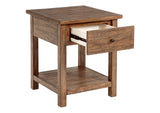 710547 Payne 1-drawer Wood End Table with Shelf Distressed Brown