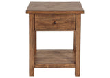 710547 Payne 1-drawer Wood End Table with Shelf Distressed Brown