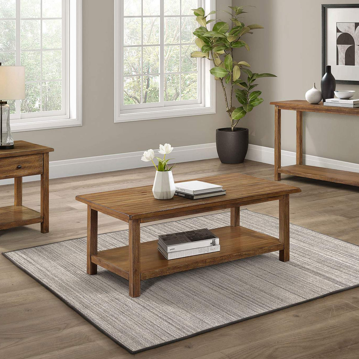 710547 Payne 1-drawer Wood End Table with Shelf Distressed Brown