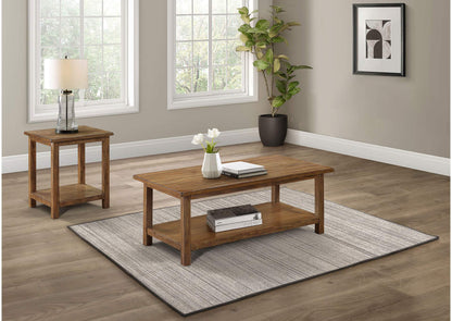 710548-S2A Payne 2-piece Coffee and End Table Set Distressed Brown