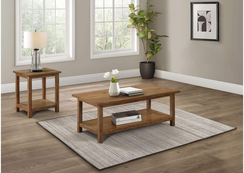 710548-S2A Payne 2-piece Coffee and End Table Set Distressed Brown
