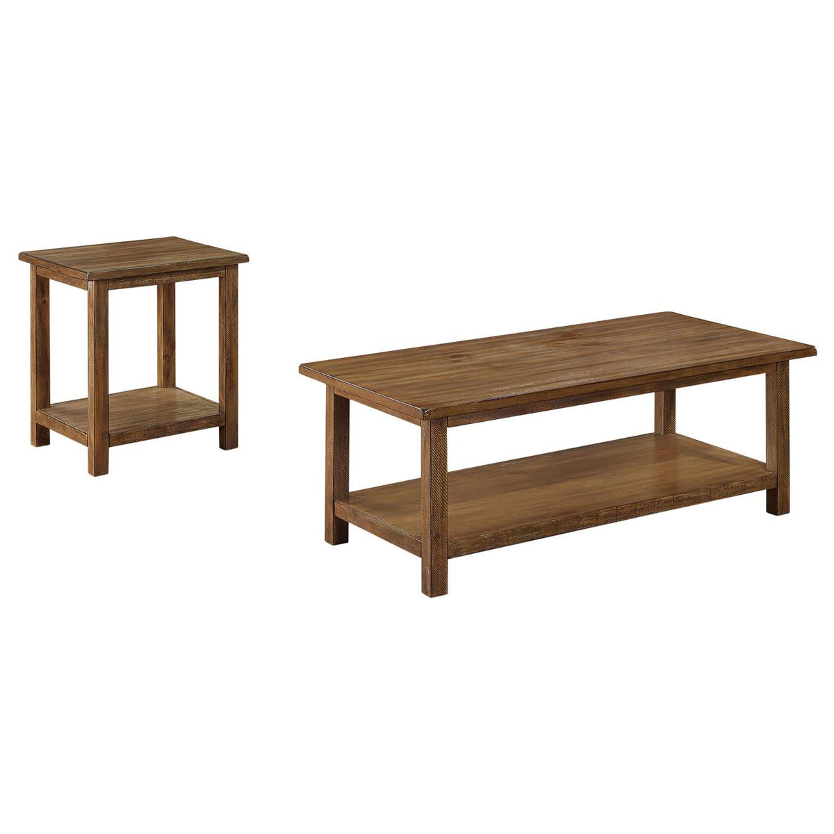 710548-S2A Payne 2-piece Coffee and End Table Set Distressed Brown