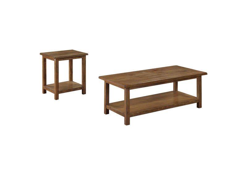 710548-S2A Payne 2-piece Coffee and End Table Set Distressed Brown