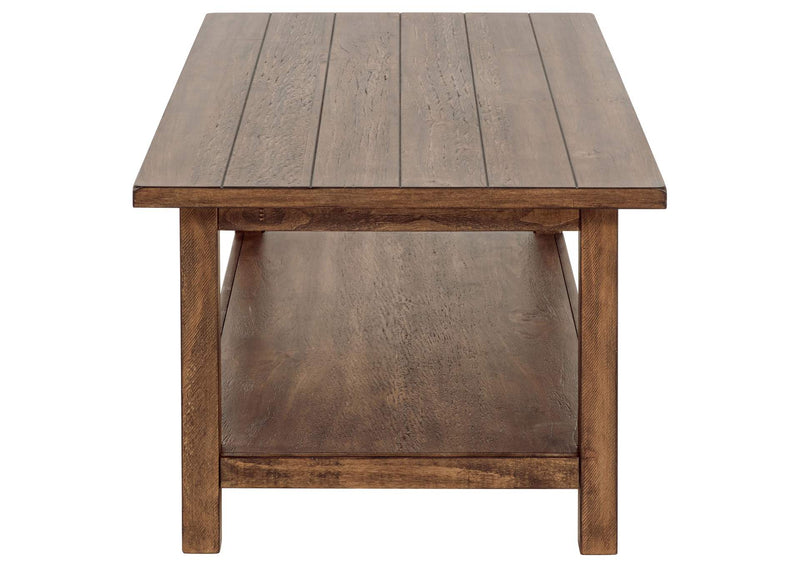710548-S2A Payne 2-piece Coffee and End Table Set Distressed Brown