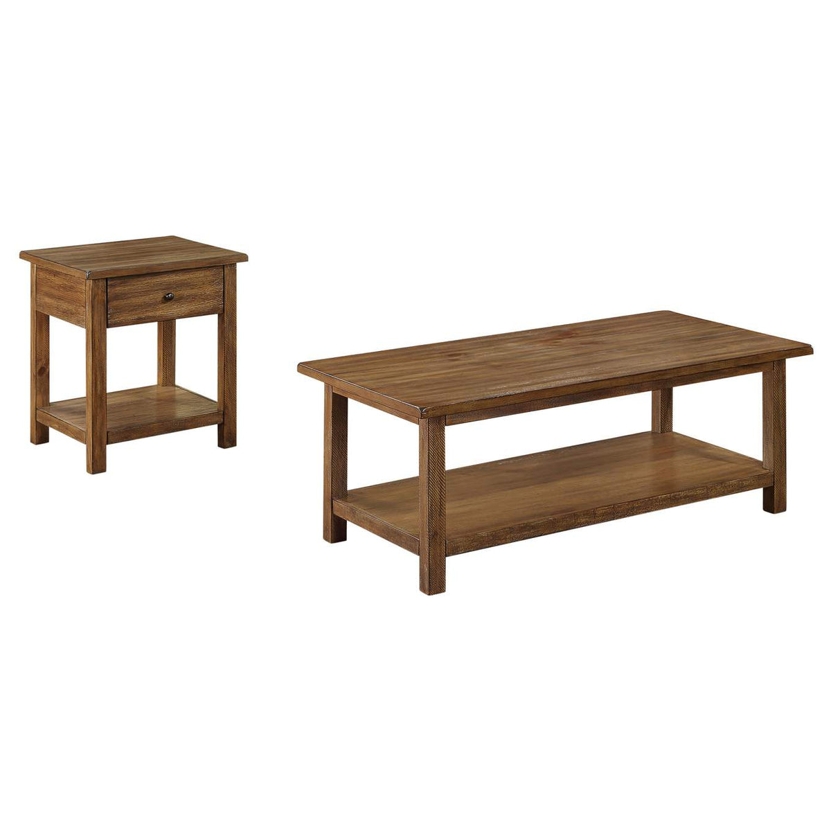 710548-S2 Payne 2-piece Coffee and 1-drawer End Table Set Brown