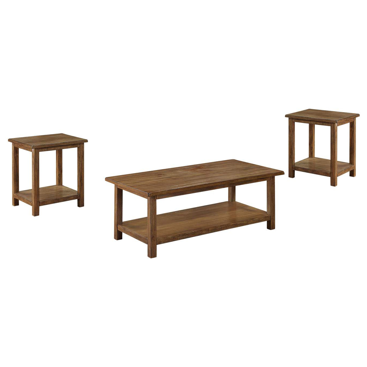 710548-S3A Payne 3-piece Coffee and End Table Set Distressed Brown