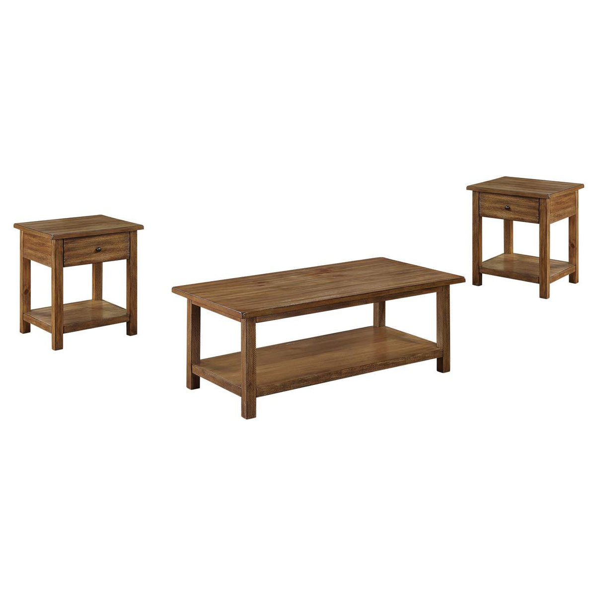 710548-S3 Payne 3-piece Coffee and 1-drawer End Table Set Brown