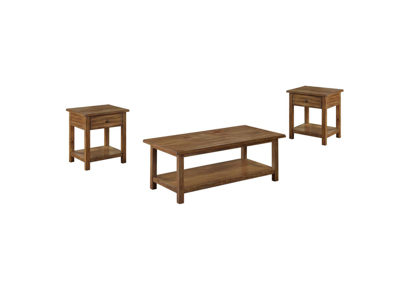 710548-S3 Payne 3-piece Coffee and 1-drawer End Table Set Brown