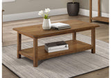 710548 Payne Wood Coffee Table with Shelf Distressed Brown