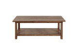 710548 Payne Wood Coffee Table with Shelf Distressed Brown