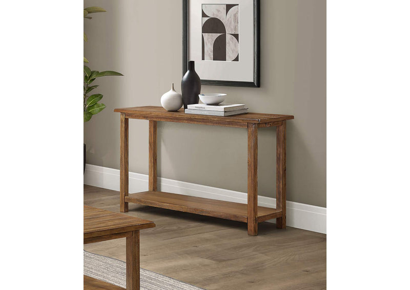 710549 Payne Wood Entryway Sofa Console Table Distressed Brown