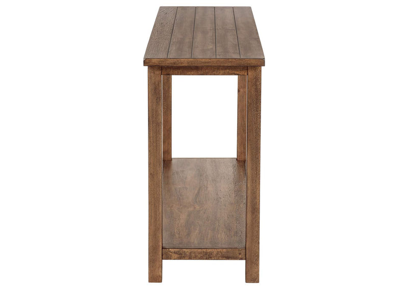 710549 Payne Wood Entryway Sofa Console Table Distressed Brown