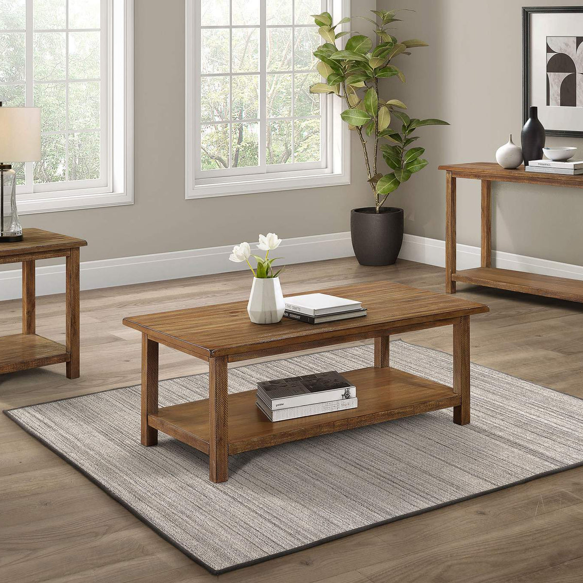 710549 Payne Wood Entryway Sofa Console Table Distressed Brown
