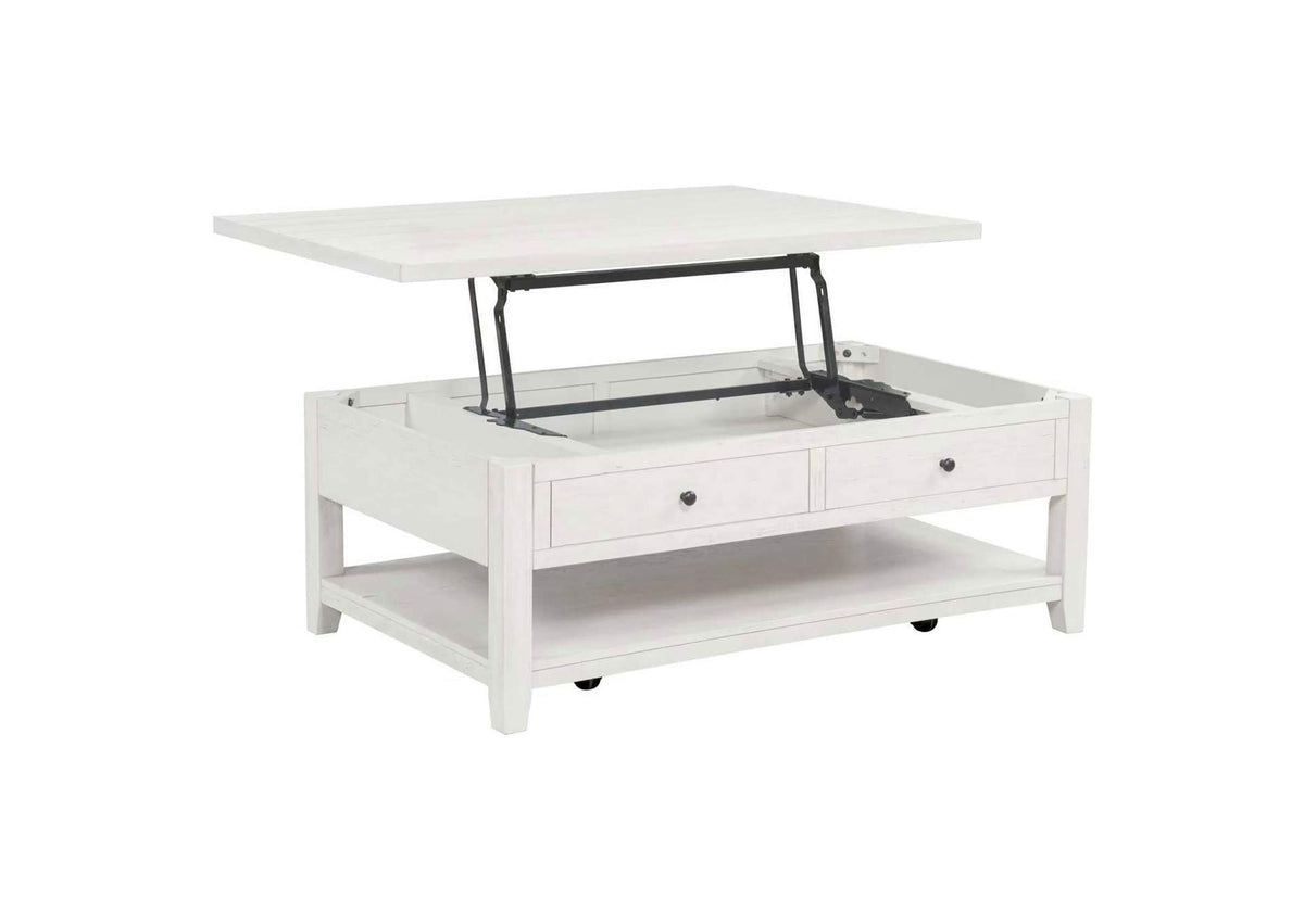 710555 Payne 48-inch Mobile Lift Top Coffee Table Distressed White