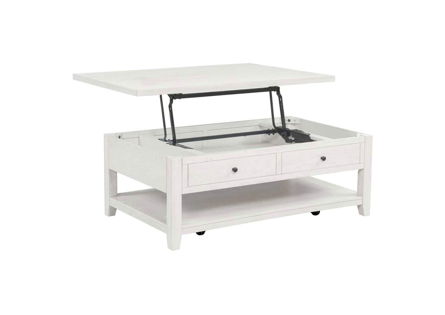 710555 Payne 48-inch Mobile Lift Top Coffee Table Distressed White