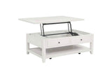 710555 Payne 48-inch Mobile Lift Top Coffee Table Distressed White