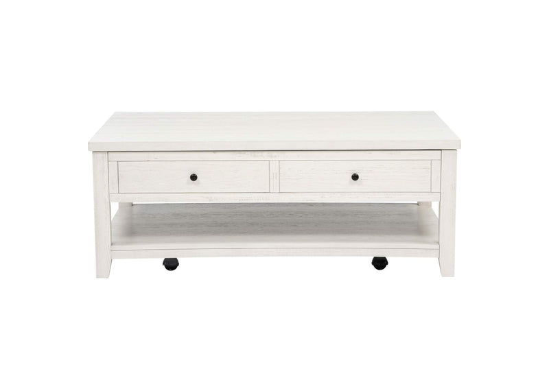 710555 Payne 48-inch Mobile Lift Top Coffee Table Distressed White