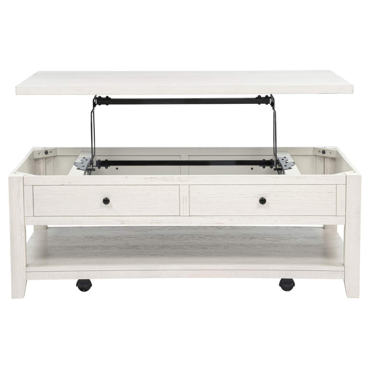 710555 Payne 48-inch Mobile Lift Top Coffee Table Distressed White