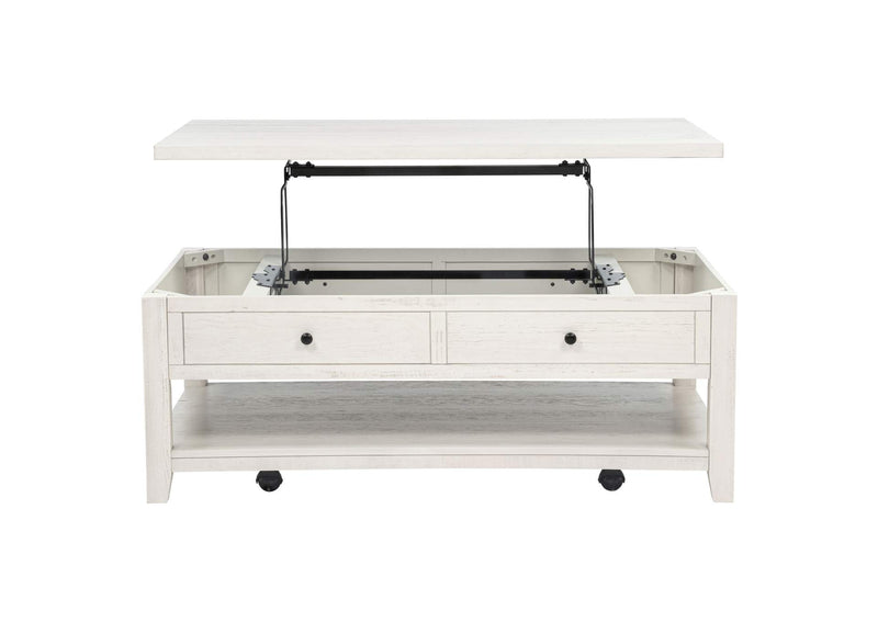 710555 Payne 48-inch Mobile Lift Top Coffee Table Distressed White