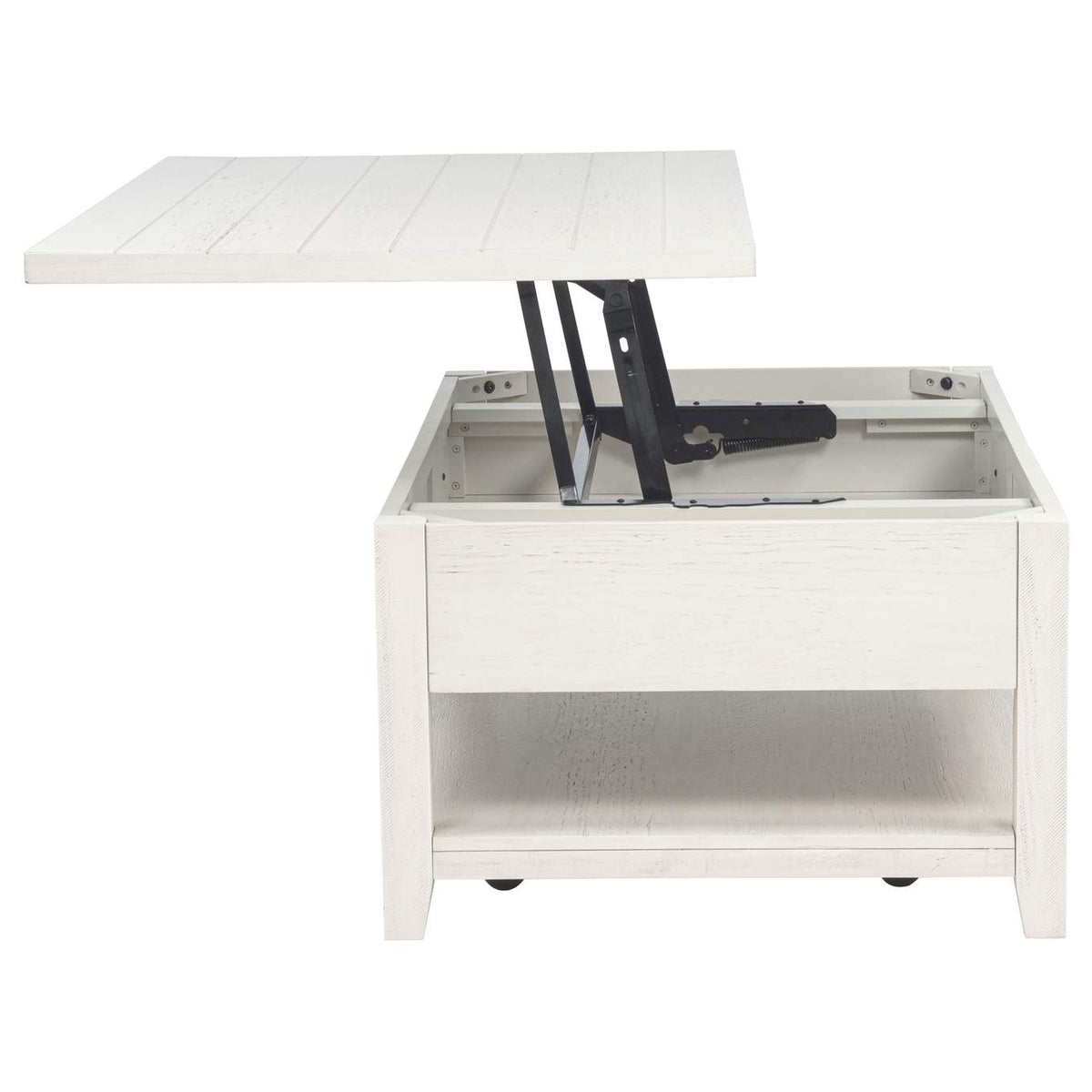 710555 Payne 48-inch Mobile Lift Top Coffee Table Distressed White