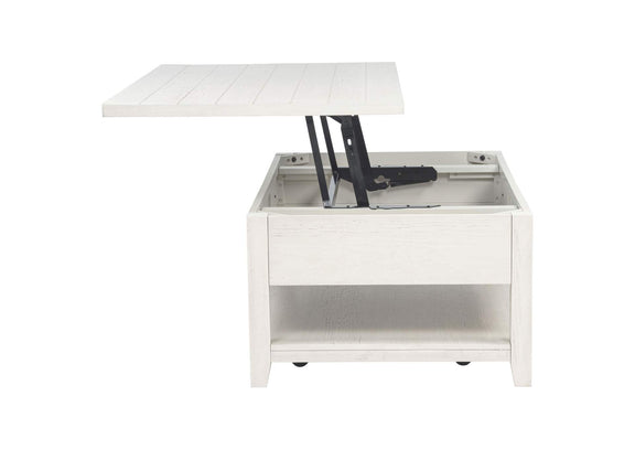 710555 Payne 48-inch Mobile Lift Top Coffee Table Distressed White