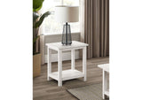 710556 Payne Wood End Table with Shelf Distressed White