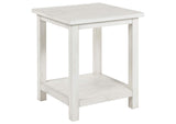 710556 Payne Wood End Table with Shelf Distressed White