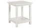 710556 Payne Wood End Table with Shelf Distressed White