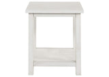 710556 Payne Wood End Table with Shelf Distressed White