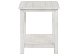 710556 Payne Wood End Table with Shelf Distressed White