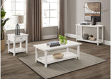 710557 Payne 1-drawer Wood End Table with Shelf Distressed White