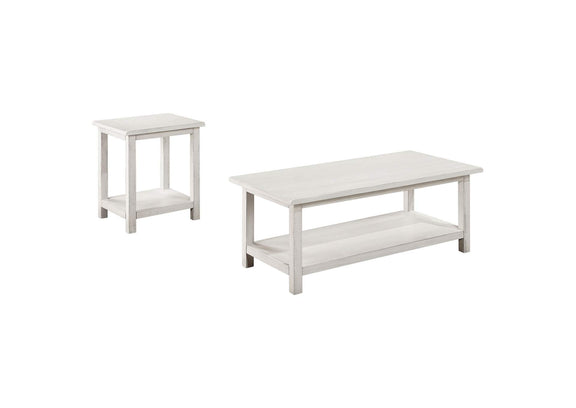 710558-S2A Payne 2-piece Coffee and End Table Set Distressed White